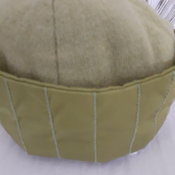 BURBERRY WOOL NOVA QUILT PEAK CAP MED HAT BRIGHT CAPER AUTHENTIC - Picture 9 of 11